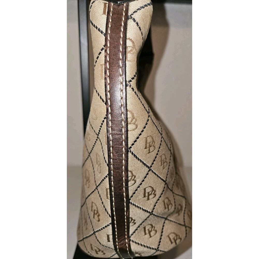 Dooney & Bourke Signature Diamond Jacquard Small Handbag Brown 11x8x5 - Picture 5 of 16